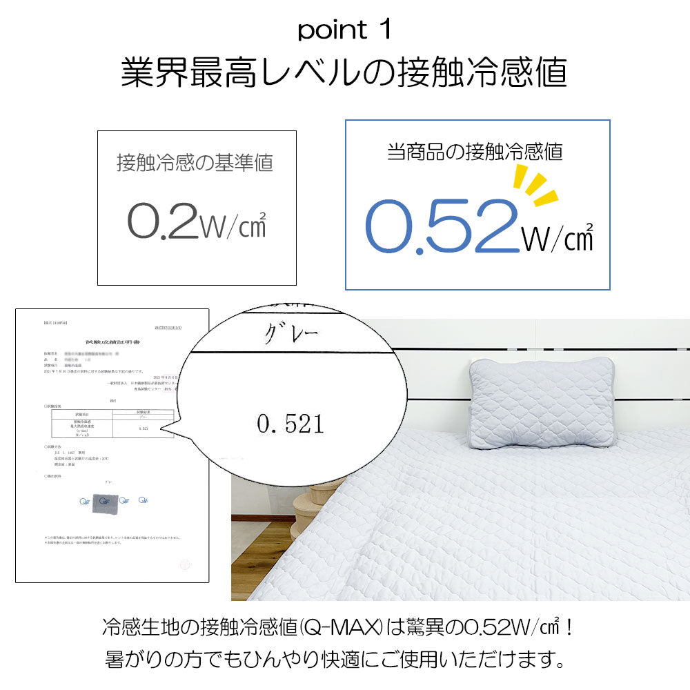 敷きパッド 冷感 Q-MAX0.5 ダブル
