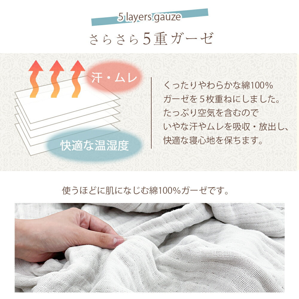 ガーゼケット 5重 シングル