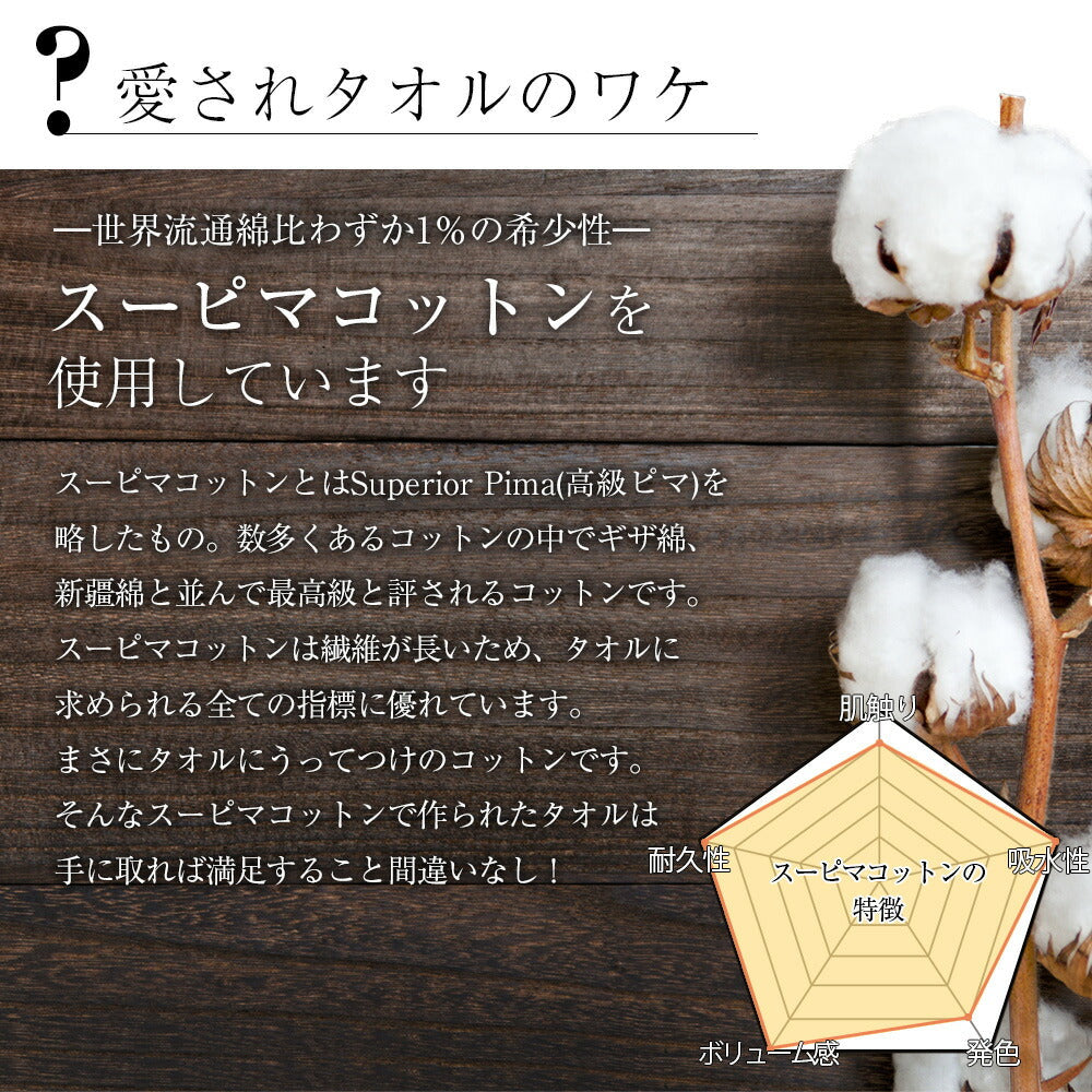 スーピマホテルタイプタオル コンパクトバスタオル