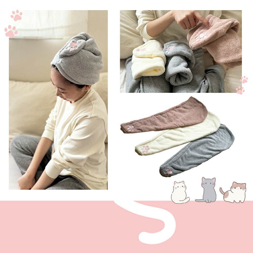ヘアドライタオル 猫の手